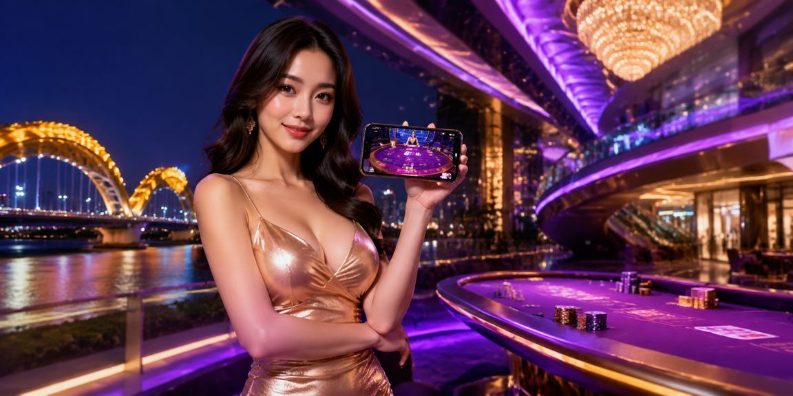 Không gian giải trí casino trực tuyến hiện đại tại Đà Nẵng về đêm