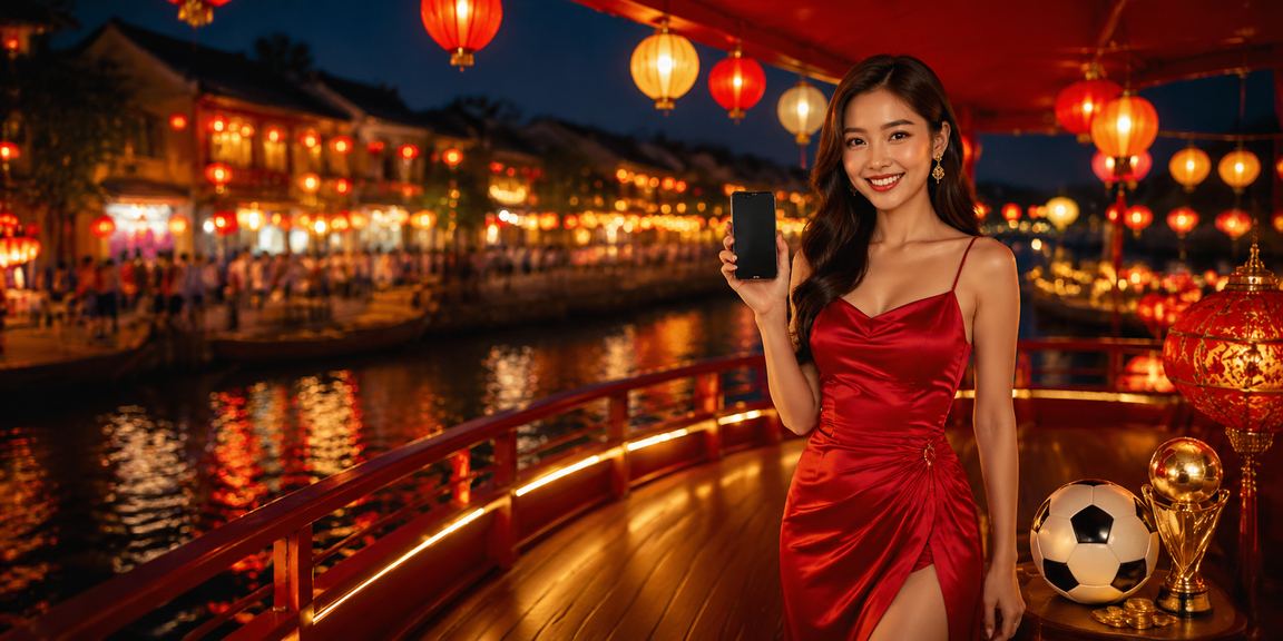 Người dùng xem cá cược bóng đá tại chợ đêm Hội An qua điện thoại di động