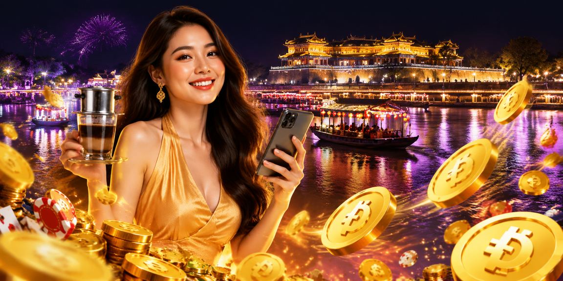 Người dùng tại Huế ngồi uống cà phê và trải nghiệm casino mobile trên điện thoại buổi sáng