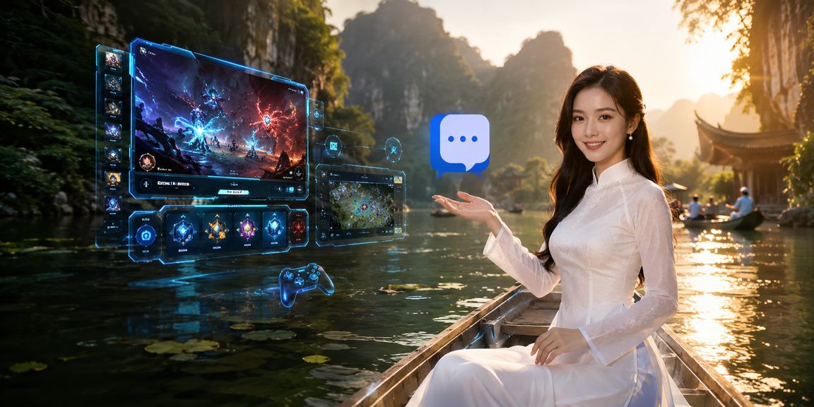 Người phụ nữ Việt Nam mặc áo dài thưởng thức cá cược esports tại Ninh Bình